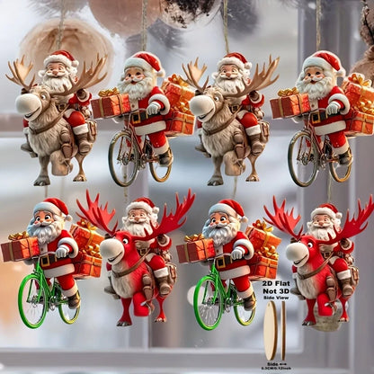 2D wooden Christmas bicycle Santa Claus - 8/16/24 units
