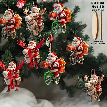 2D wooden Christmas bicycle Santa Claus - 8/16/24 units