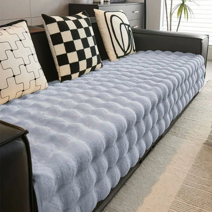 Soft, non-slip plush sofa cover