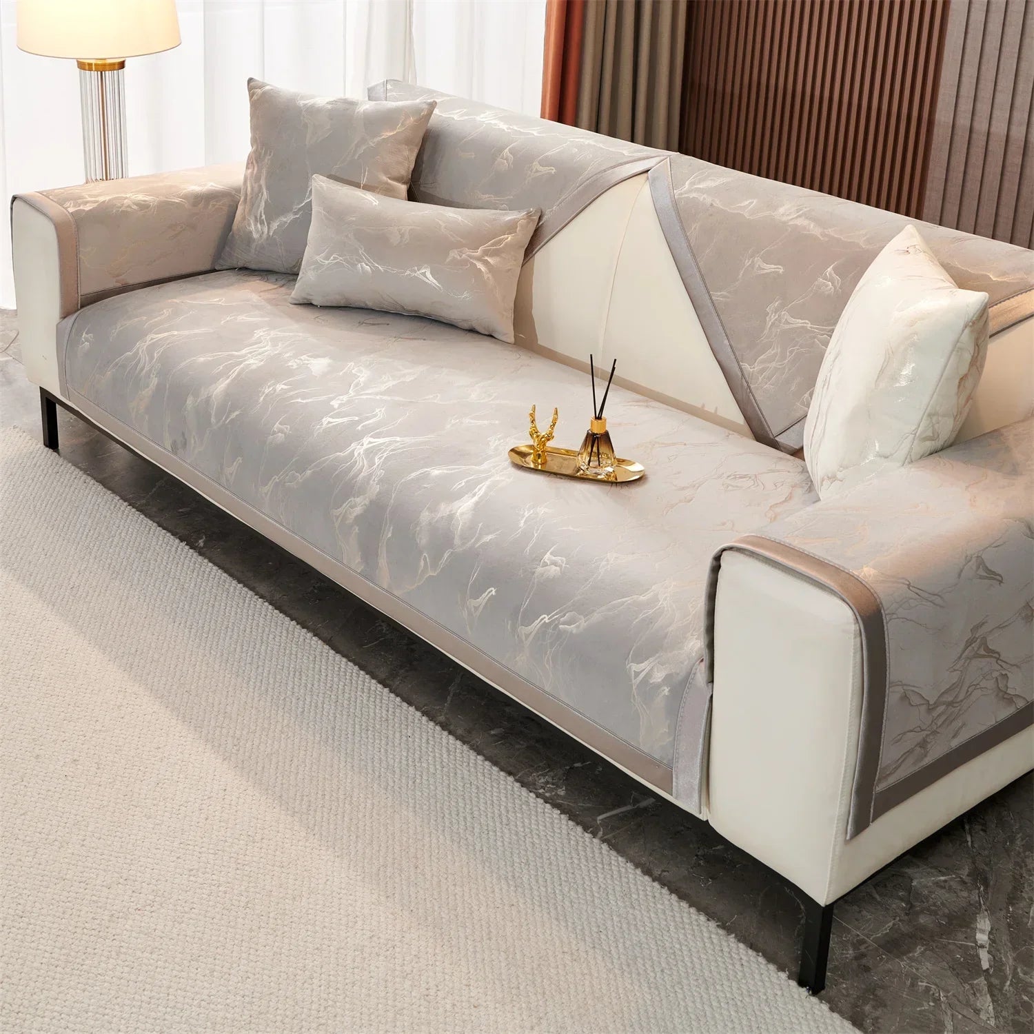 Anti-slip marble lines protective cover