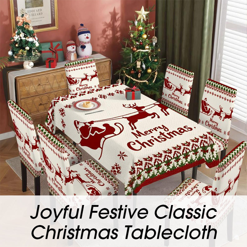 🔥Black Friday mega offer – 50% discount!🔥Joyful festive classic Christmas tablecloth