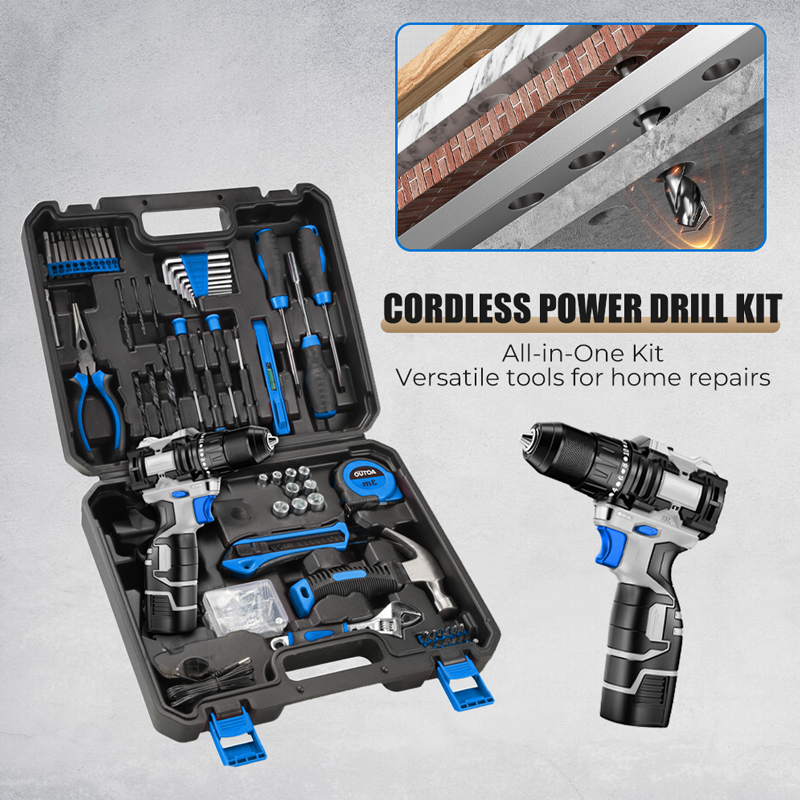 DEKO 8V Cordless Drill Set – 126-Piece Home Tool Kit With Storage Case, DIY Power Tools For Fence Work, Home Décor, Furniture Assembly & Everyday Repairs