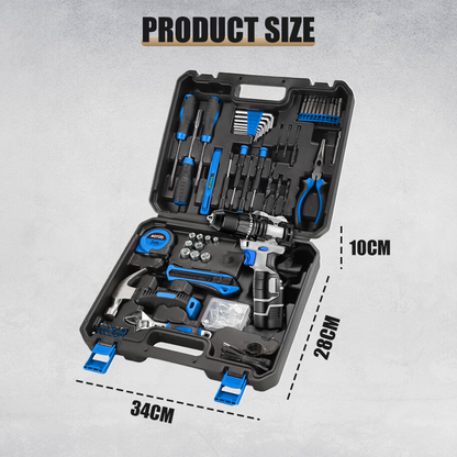 DEKO 8V Cordless Drill Set – 126-Piece Home Tool Kit With Storage Case, DIY Power Tools For Fence Work, Home Décor, Furniture Assembly & Everyday Repairs
